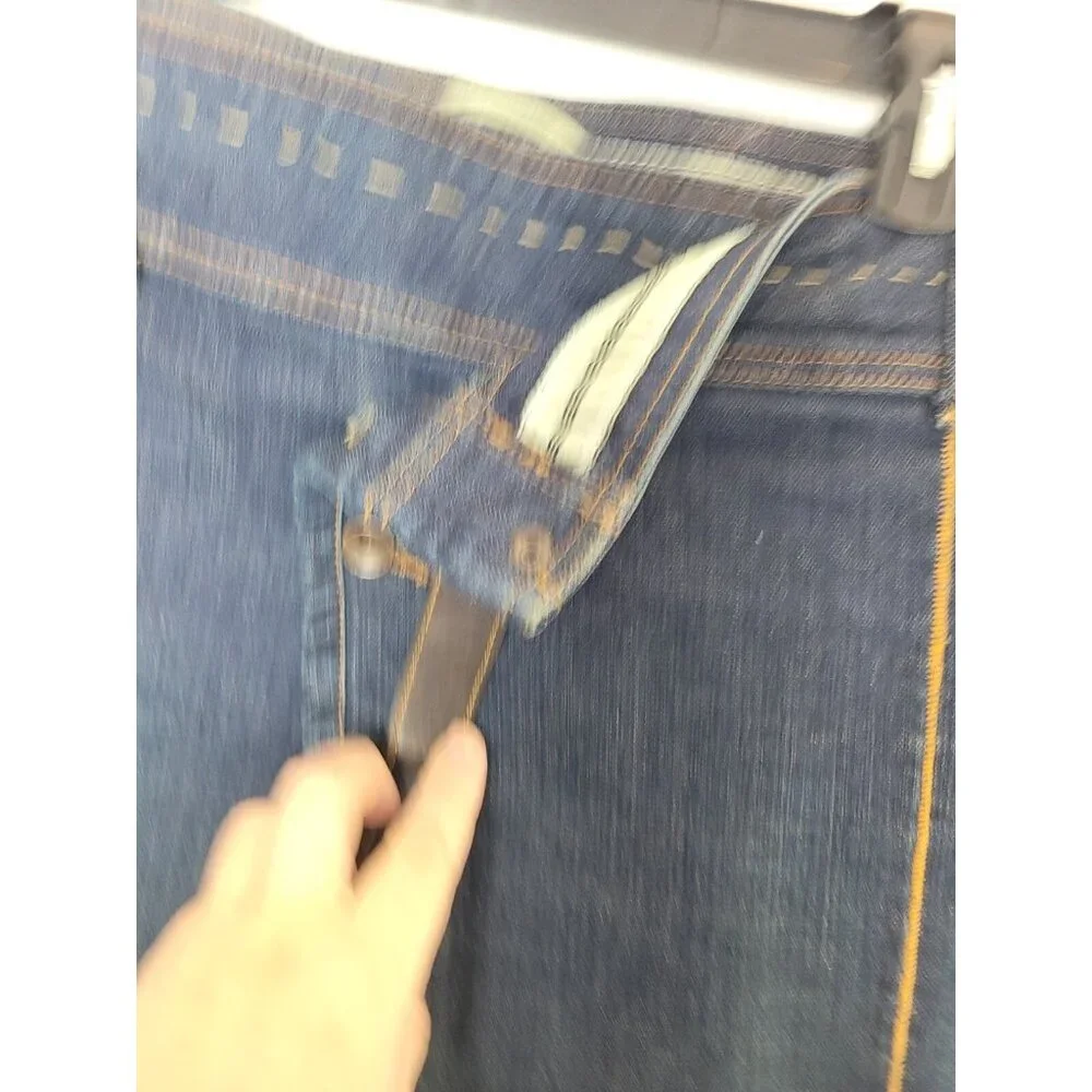 FABRIKA Woman Designer Dark Denim Knee Lenght Asimetric Pencil Skirt Size S - Picture 9 of 10